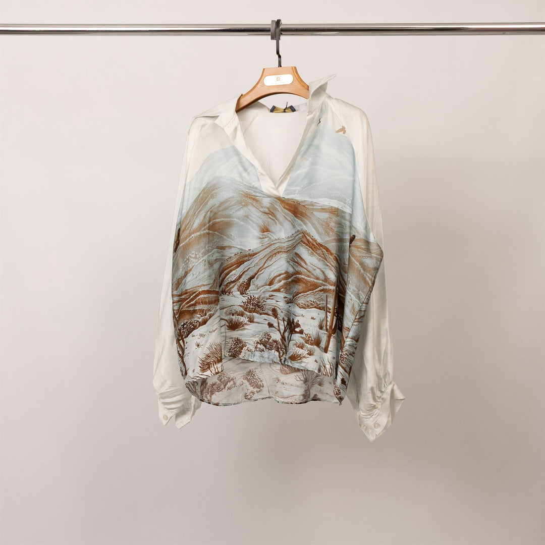 Satin tunic with desert landscape print – KD7365VS-34 