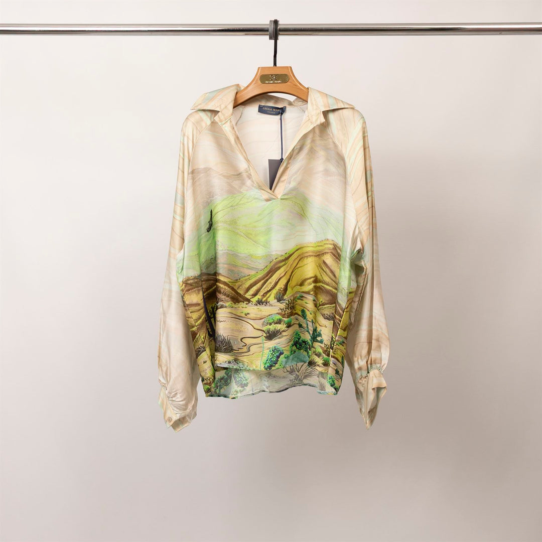 Satin tunic with desert landscape print – KD7365VS-34 