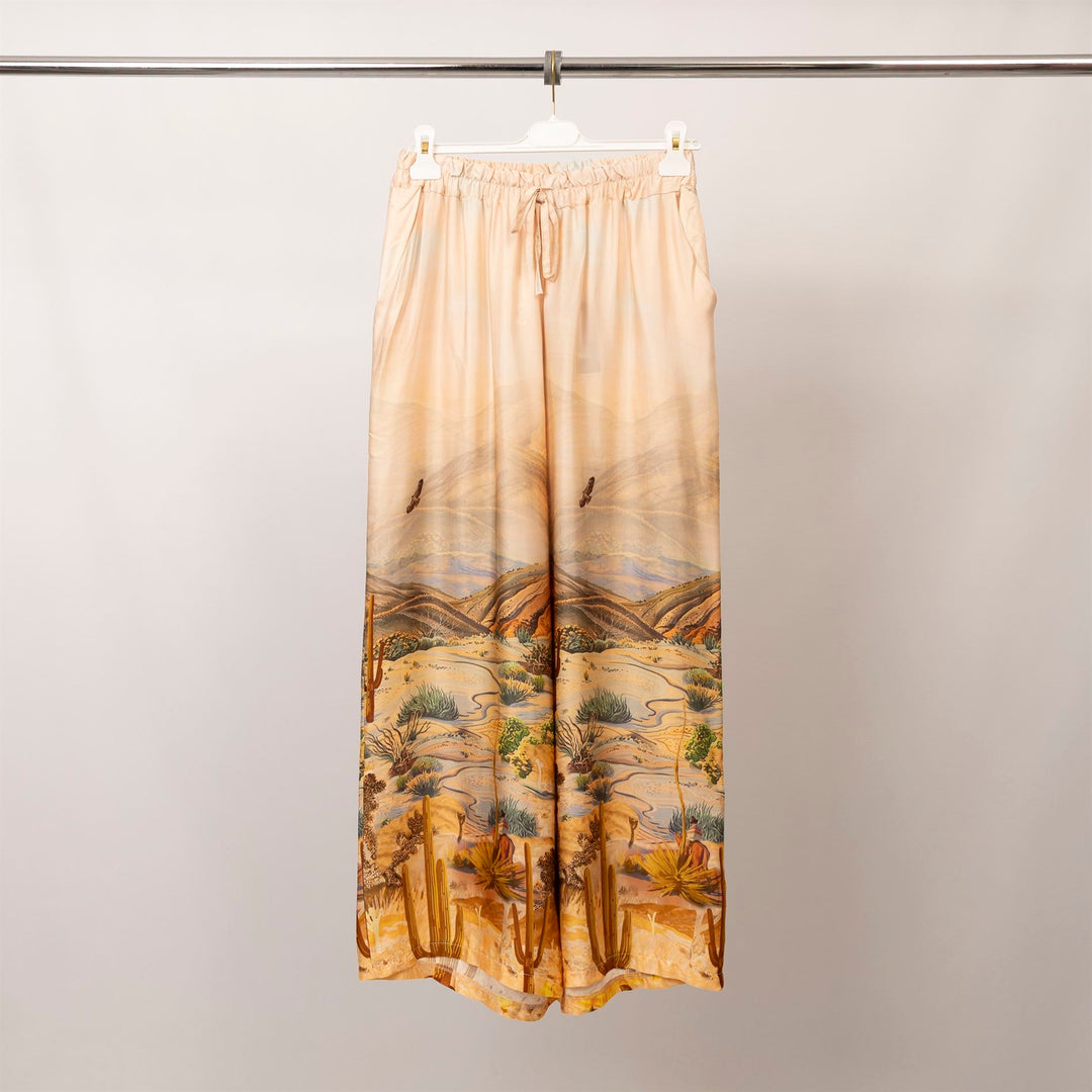 Landscape print satin trousers – KD6637VS-34
