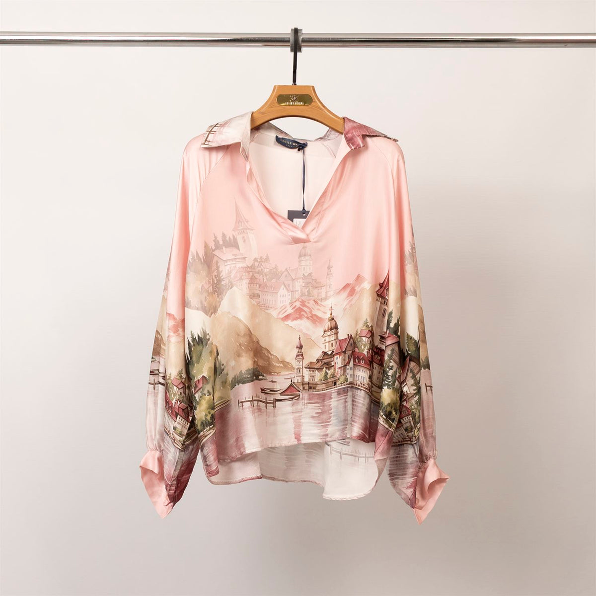 Landscape print satin tunic – kd7365vs 32