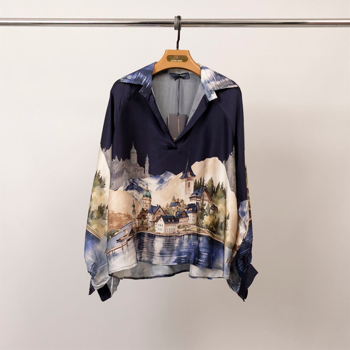 Landscape print satin tunic – kd7365vs 32