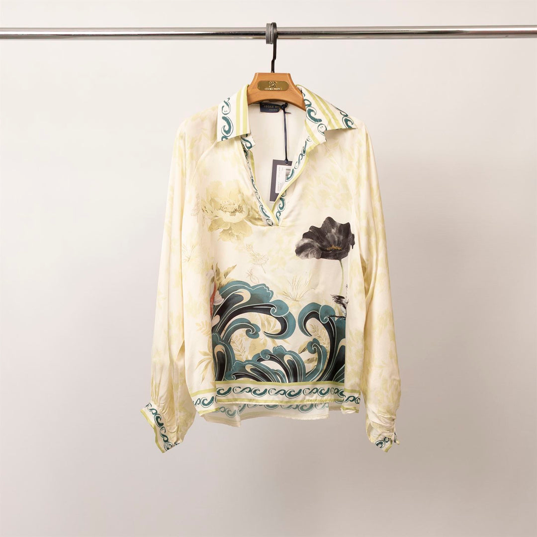 Floral print satin tunic – KD9085VS-5