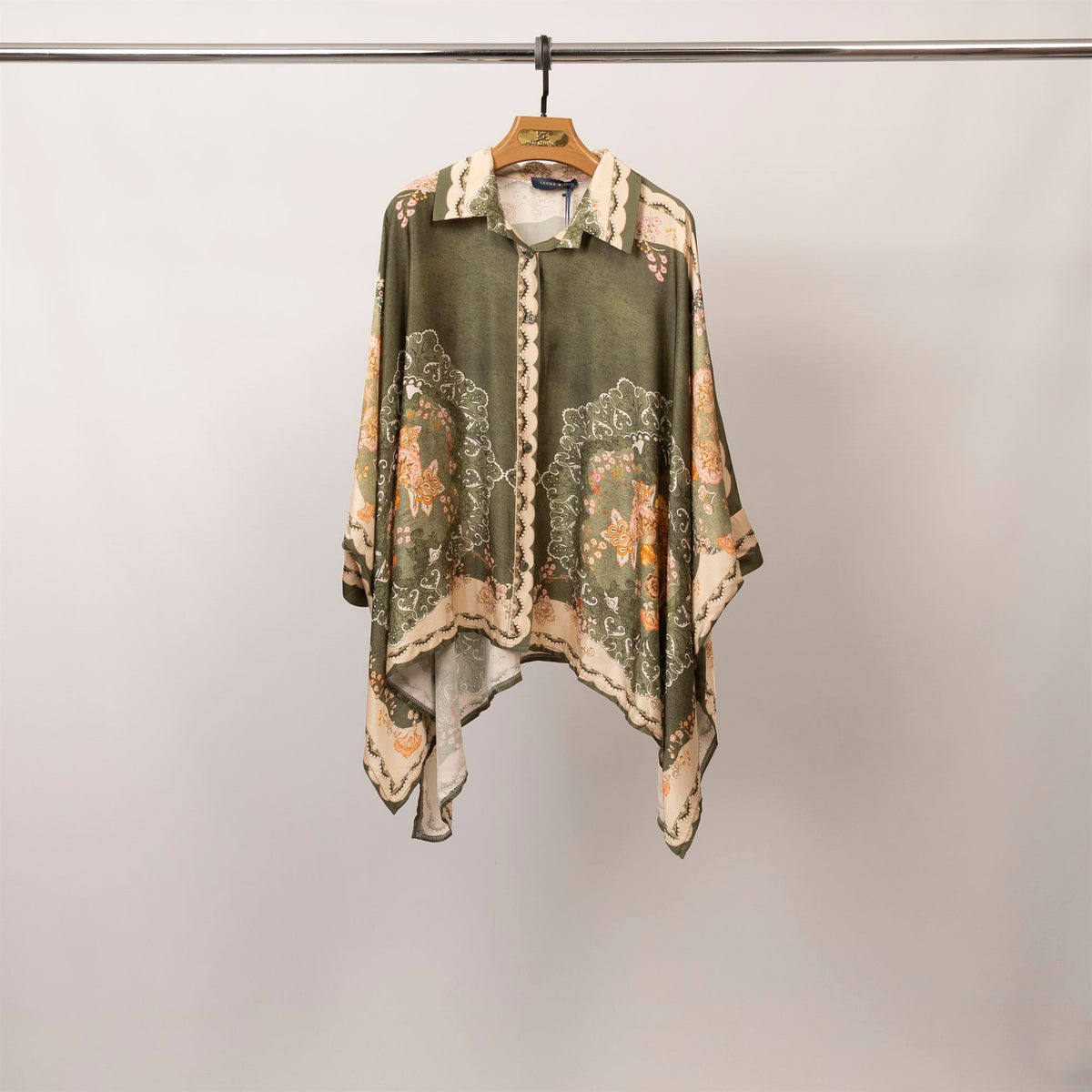 Baroque print satin shirt with wide sleeves – kd8871vs 3