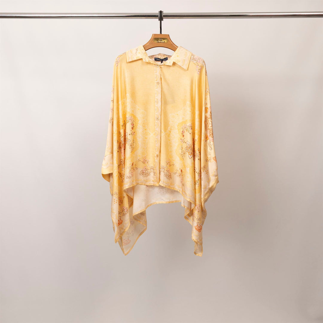 Chemise satinée à manches amples imprimé baroque – KD8871VS-3