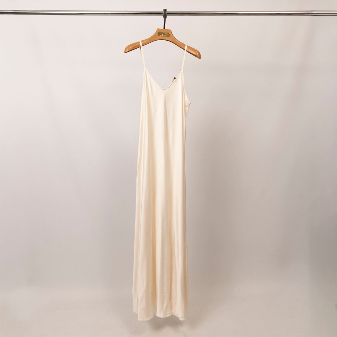 Robe longue satinée à fines bretelles – KD7505VS-2