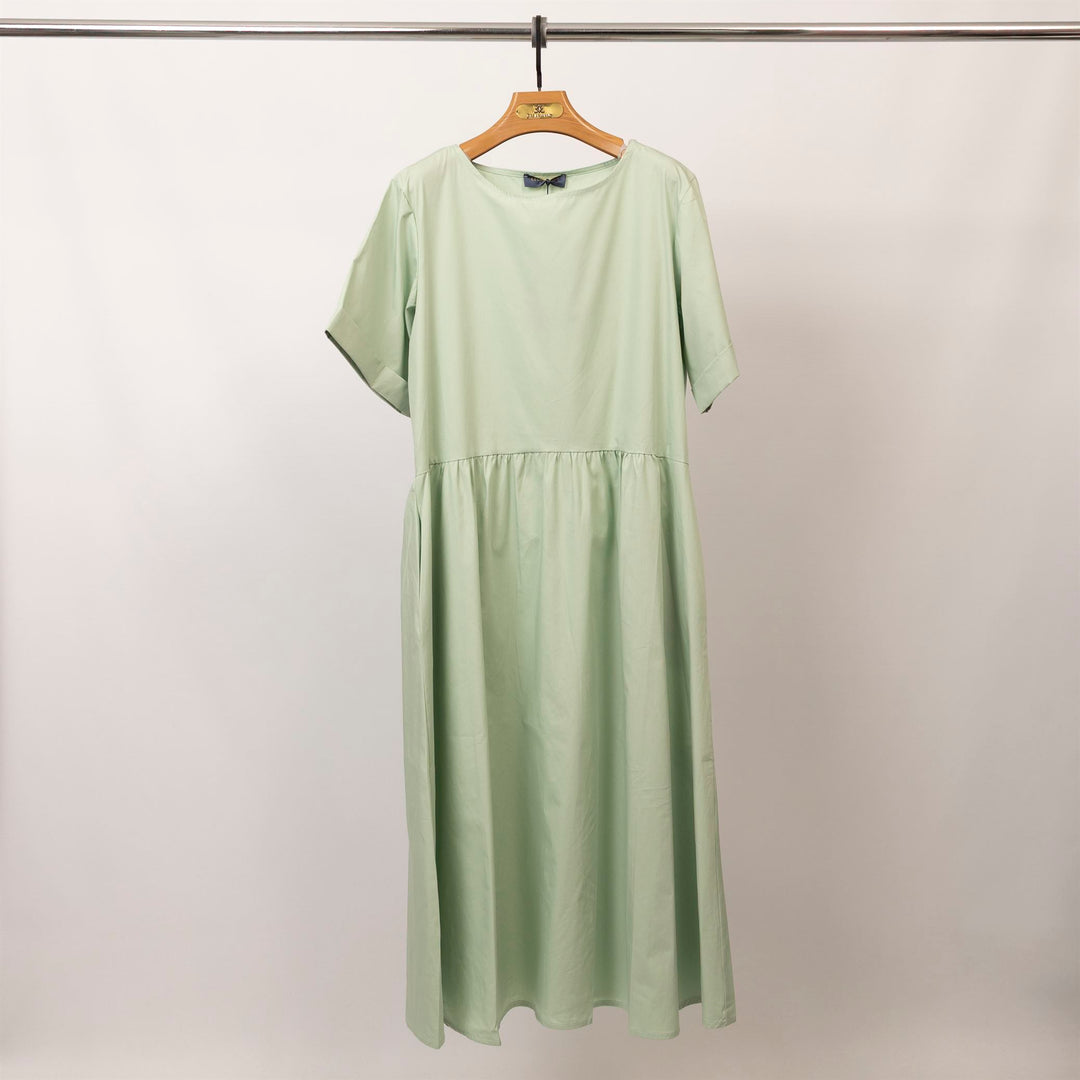 Plain maxi dress with short sleeves – CJY22515 