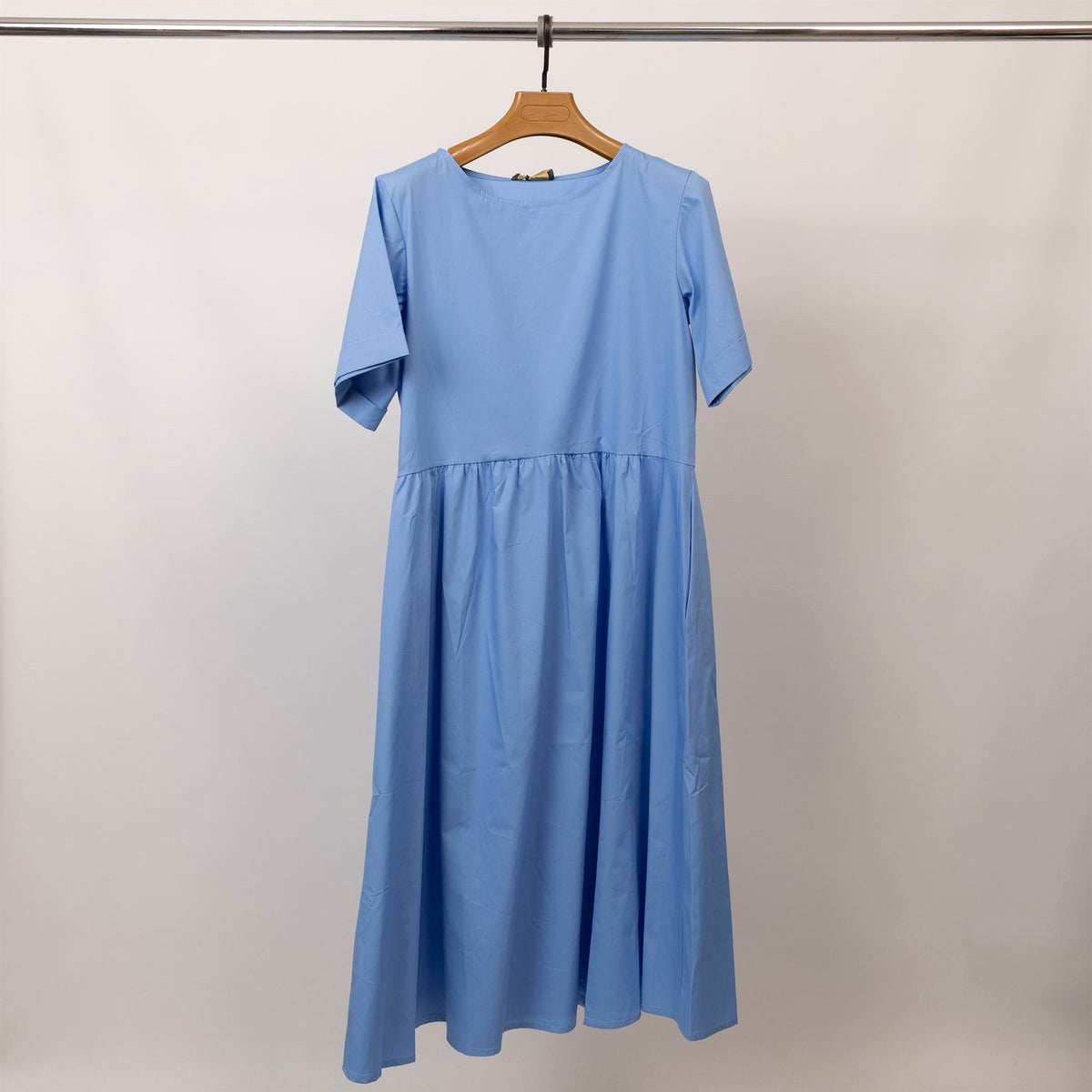 Plain maxi dress with short sleeves – cjy22515 