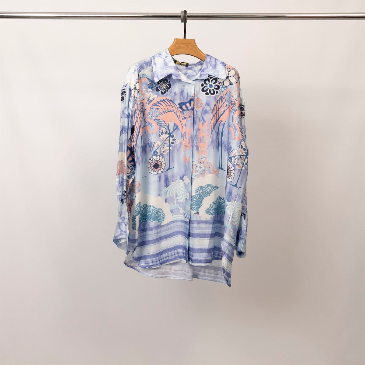 Satin shirt with japanese print – kd9285vs 33 