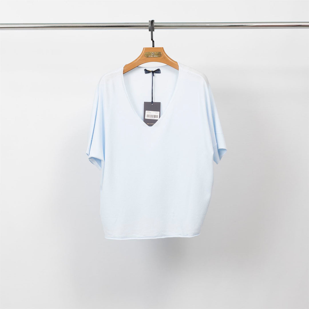 Pull fin oversize manches courtes col V – SVD6192