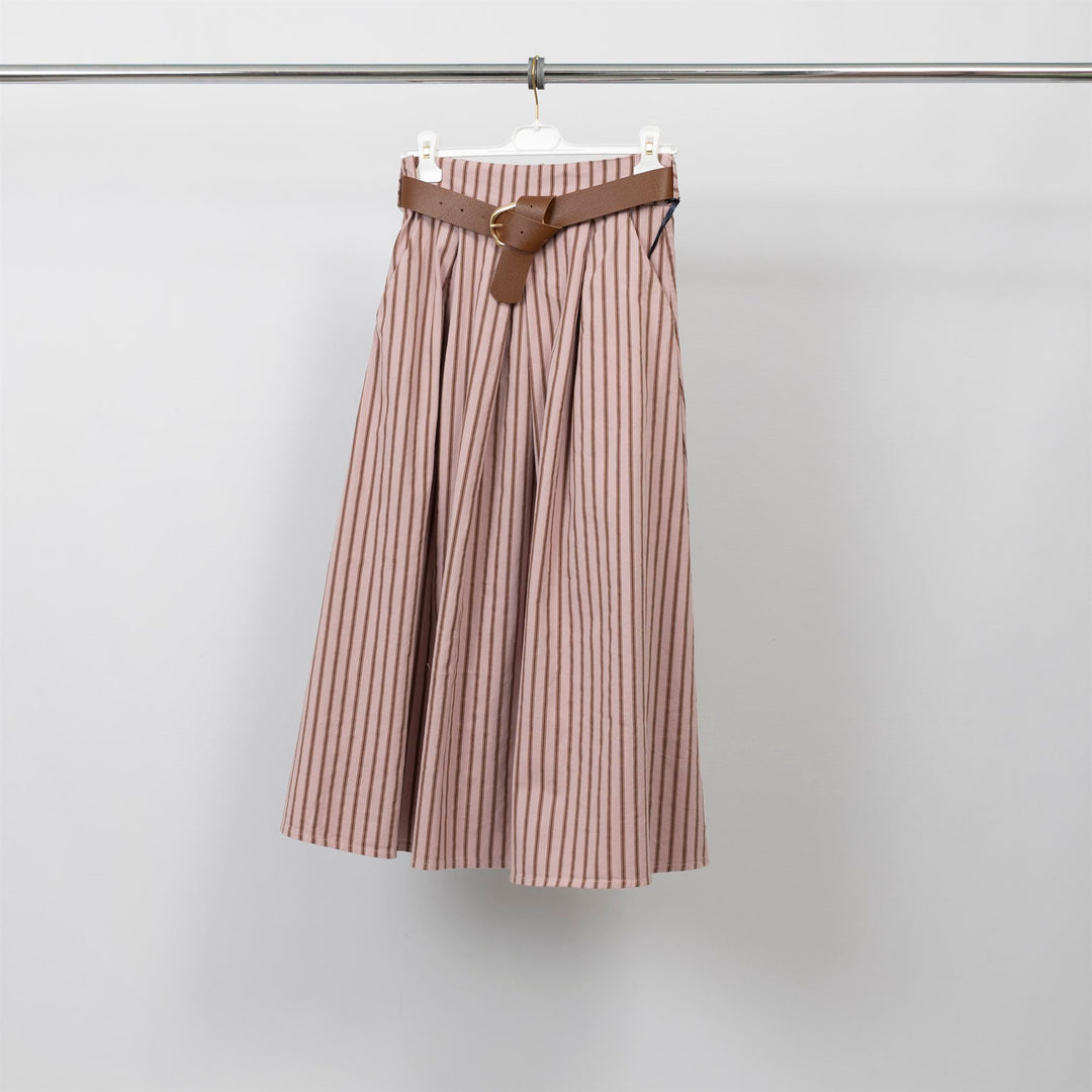 High-waisted striped belted skirt – TDM52123