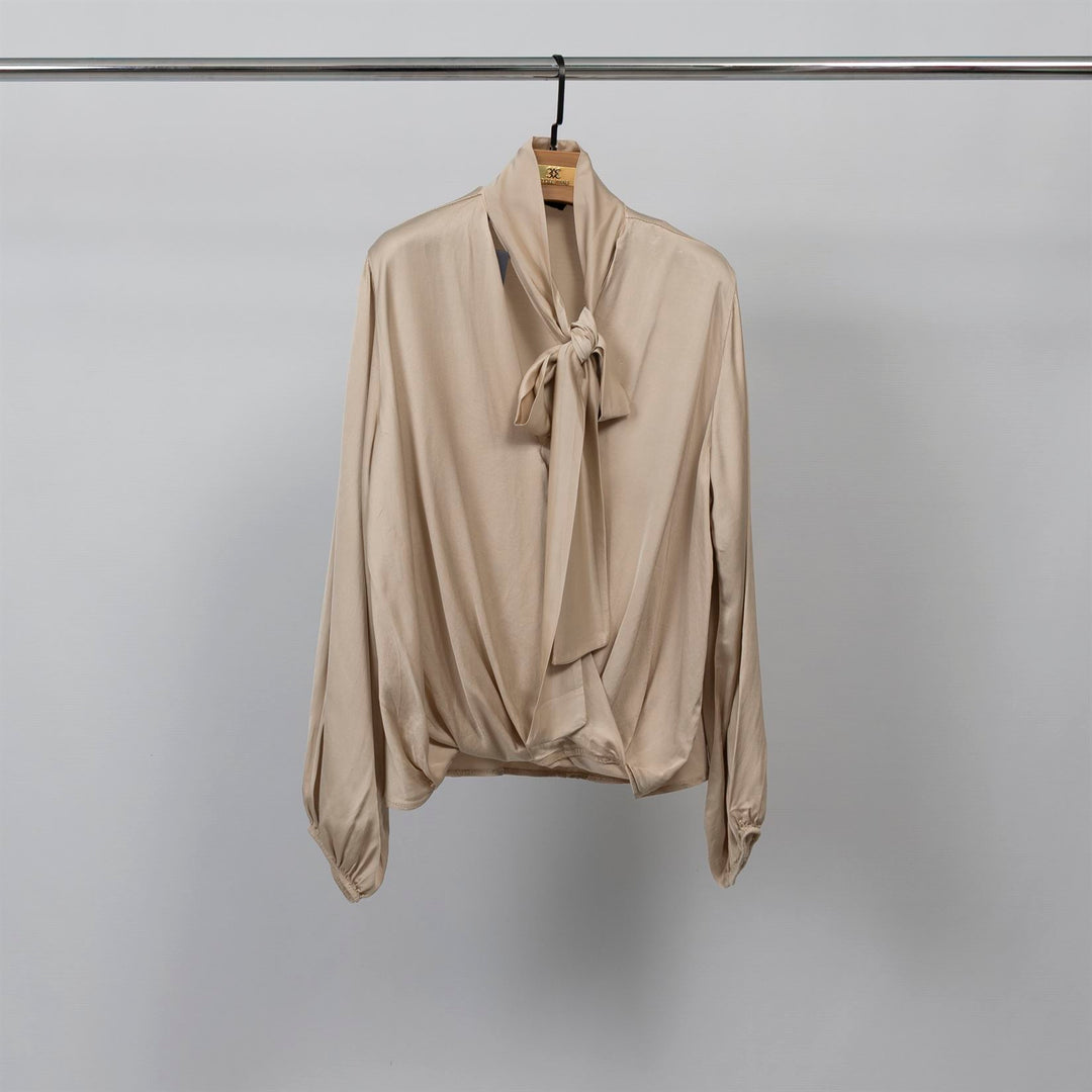 Satin blouse with scarf collar – KD9523VS-U