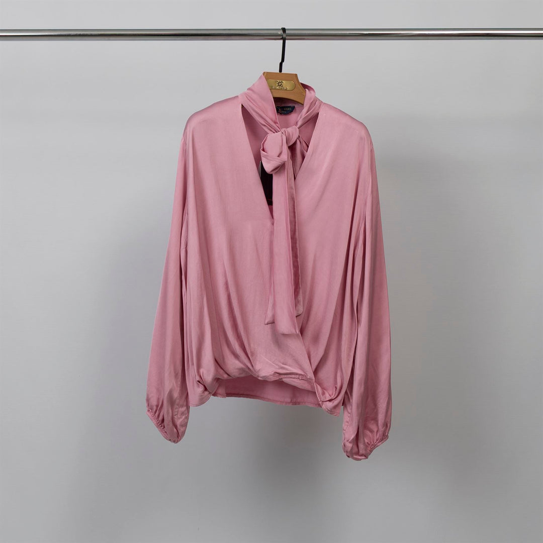 Satin blouse with scarf collar – KD9523VS-U