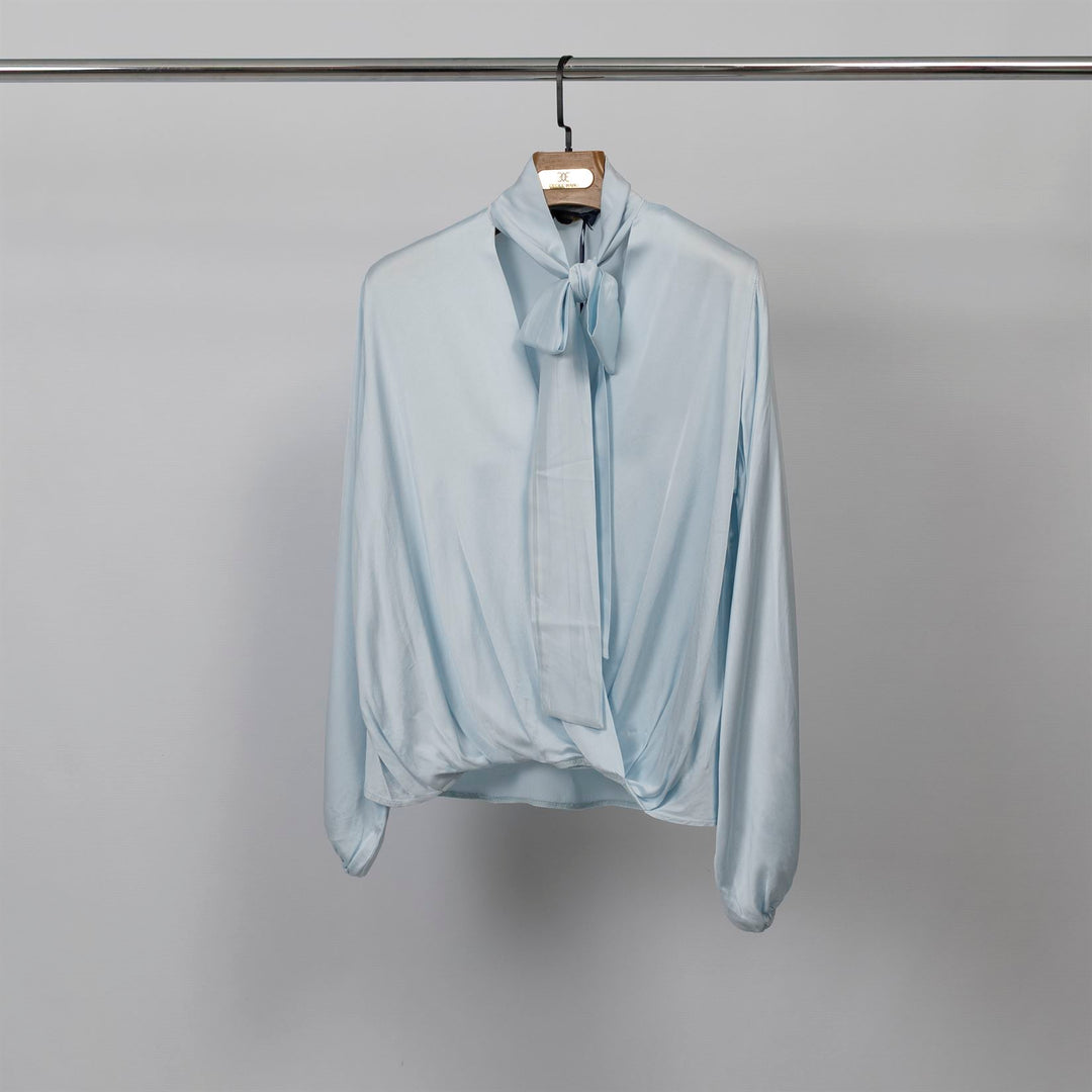 Satin blouse with scarf collar – KD9523VS-U