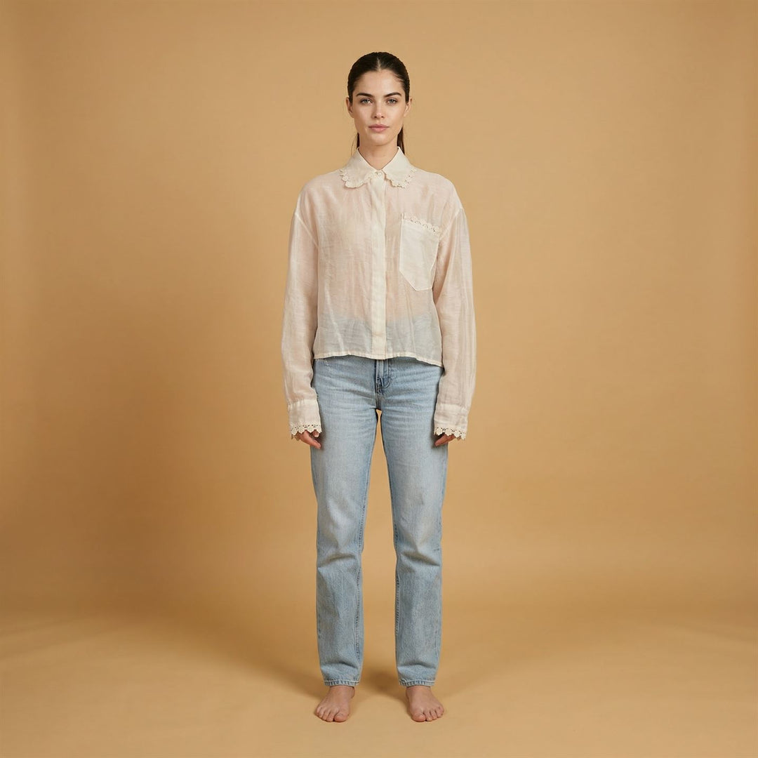 Flowy Lace Collar Shirt TDM08126