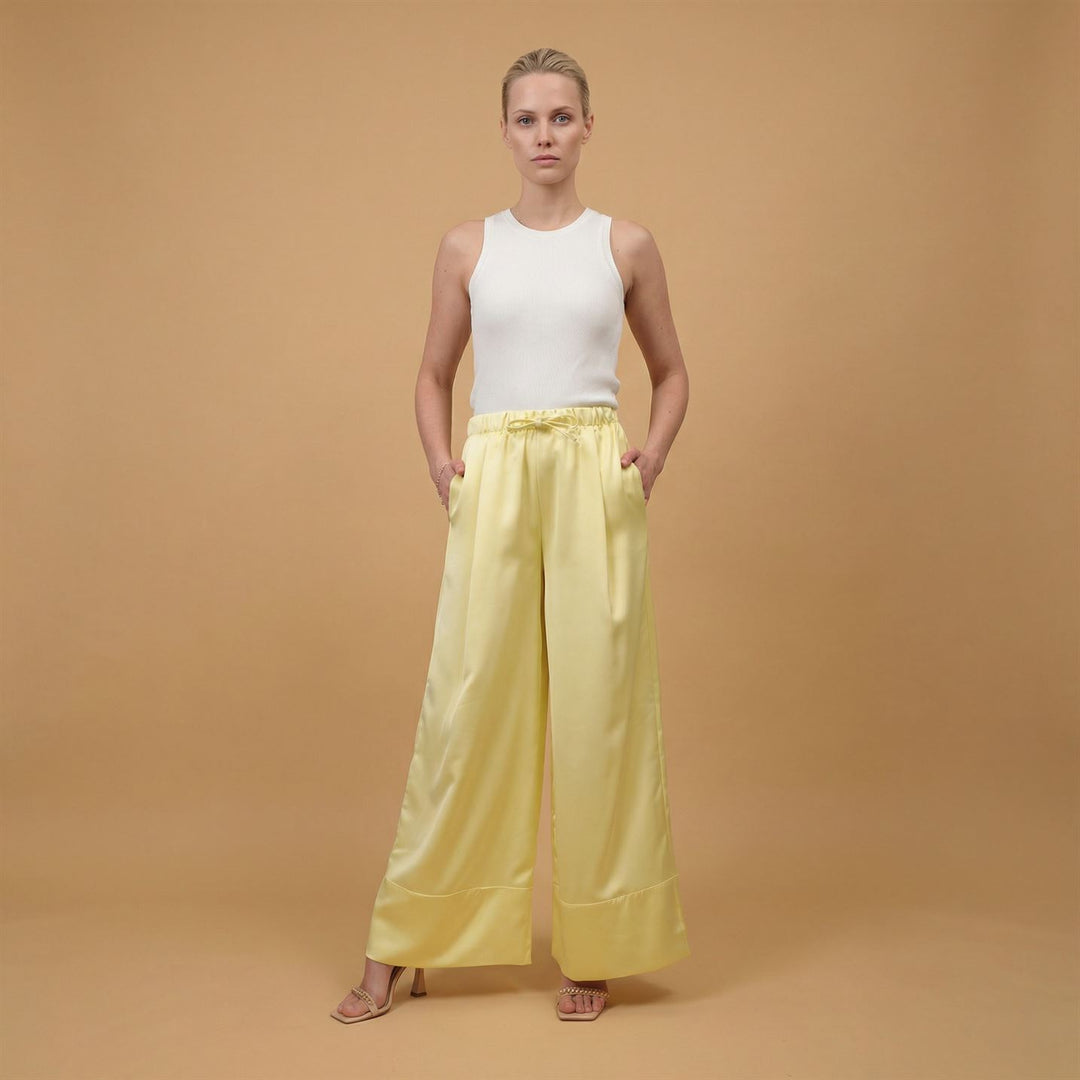 Satin trousers with elasticated waist – BCG0397-2 