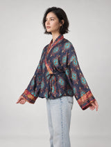 Kimono satiné baroque ceinturé – KD10003VS-49