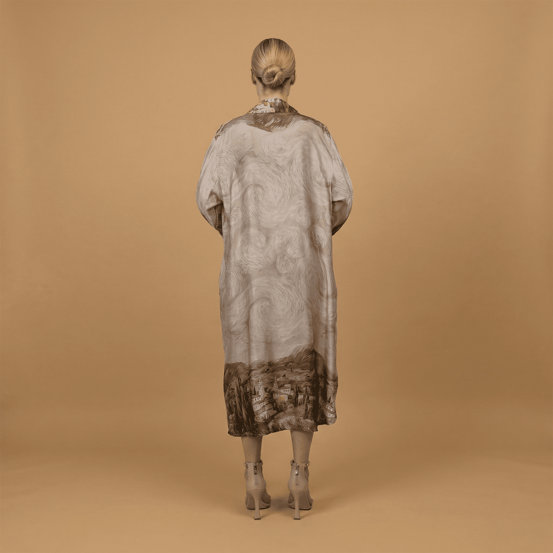 Robe satinée imprimé étoilé KD6120VS-31