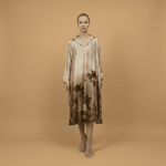 Load image into Gallery viewer, Palm print satin dress KD6120VS-35
