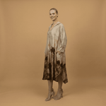 Load image into Gallery viewer, Palm print satin dress KD6120VS-35
