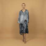 Load image into Gallery viewer, Palm print satin dress KD6120VS-35
