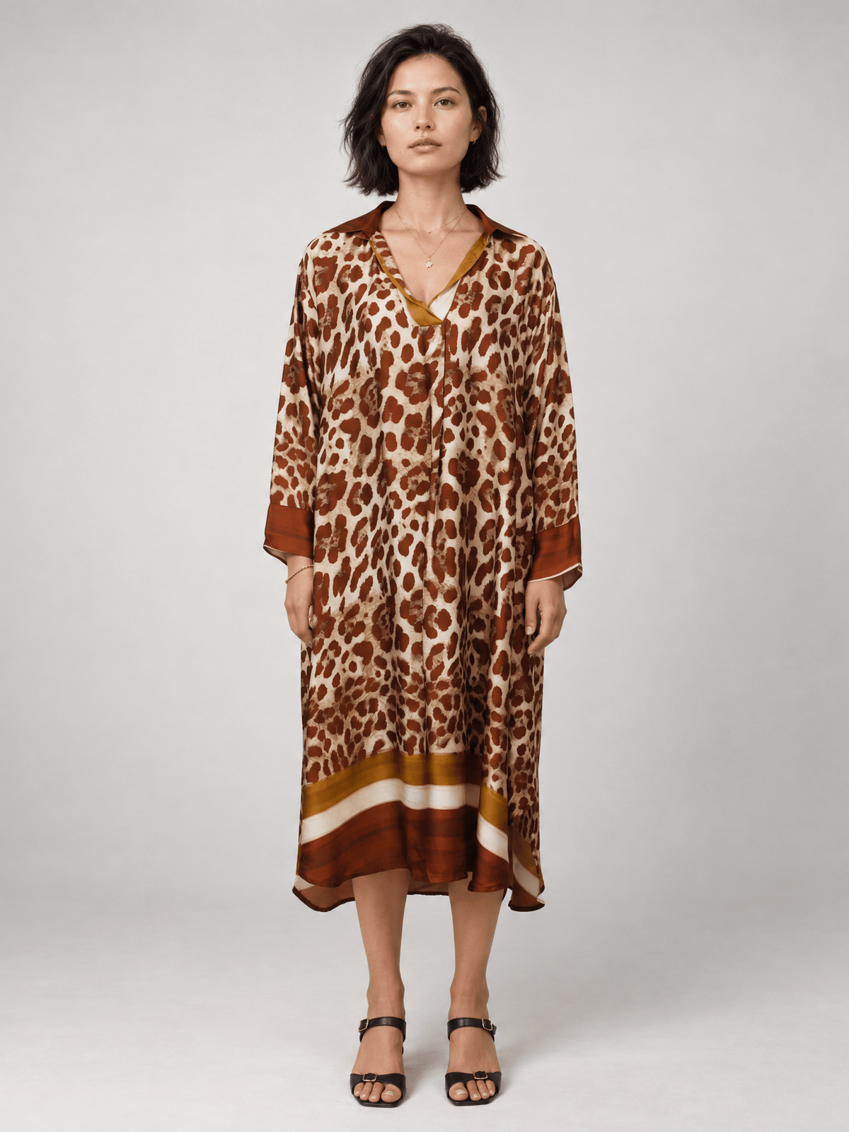Robe satinée léopard – KD6120VS-42