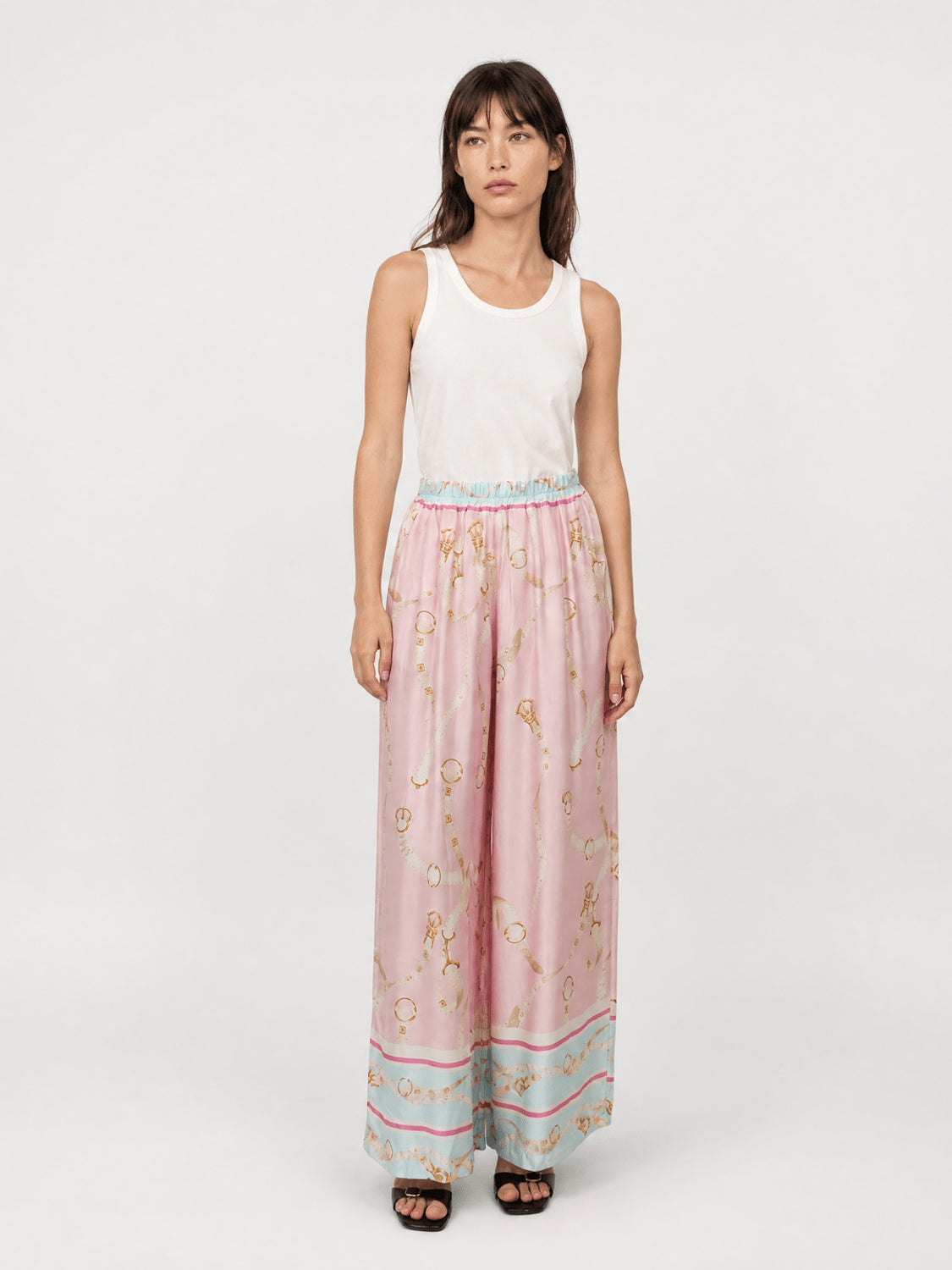 Pantalon satiné fluide KD6637VS-1