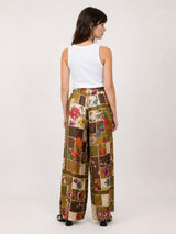 Pantalon satiné fluide à imprimé floral KD6637VS-39