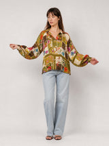 Tunique satinée fluide à imprimé floral KD7365VS-39
