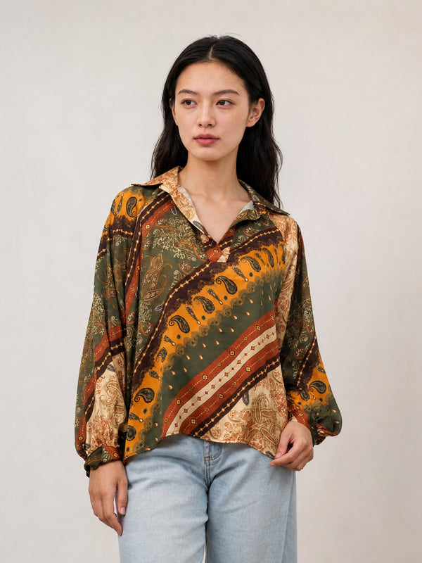 Tunique satinée cachemire KD7365VS-40