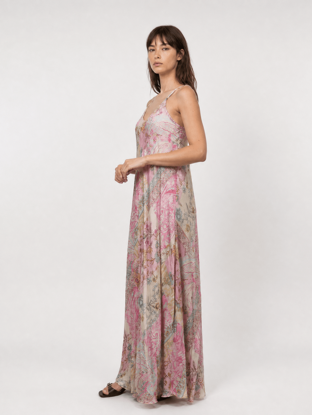 Robe satinée imprimé bohème KD7505VS-10