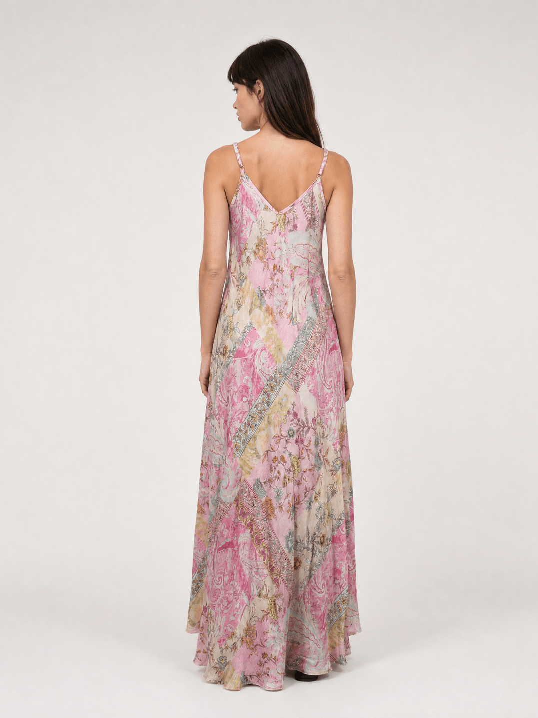 Robe satinée imprimé bohème KD7505VS-10
