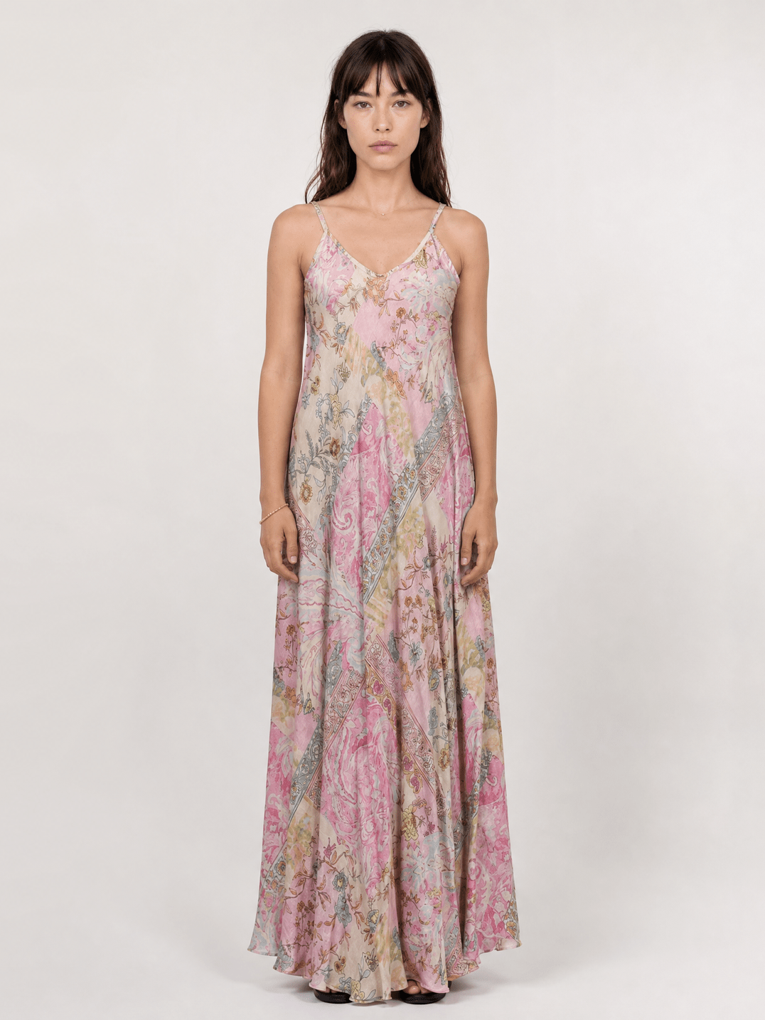 Robe satinée imprimé bohème KD7505VS-10