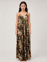 Robe longue satinée camouflage KD7505VS-15