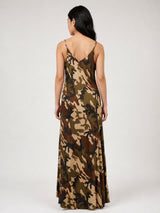 Robe longue satinée camouflage KD7505VS-15