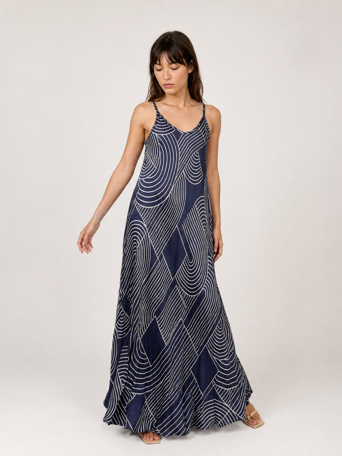 Robe longue satinée KD7505VS-29