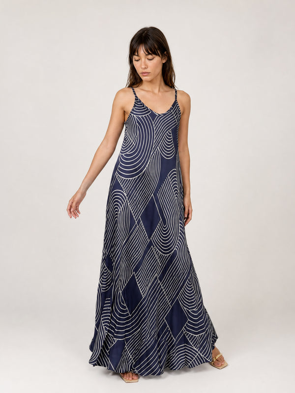 Robe longue satinée KD7505VS-29