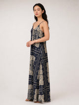 Robe longue satinée bandana KD7505VS-8