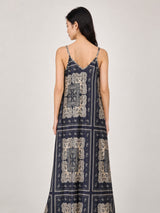 Robe longue satinée bandana KD7505VS-8