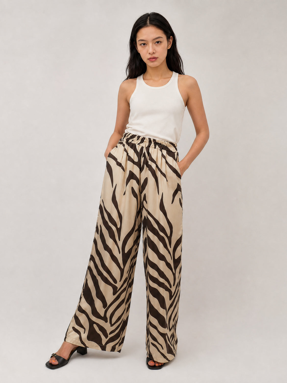 Pantalon satiné zèbre KD7789VS-25