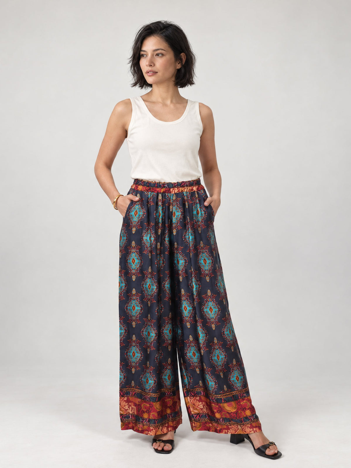 Pantalon satiné baroque – KD7789VS-49