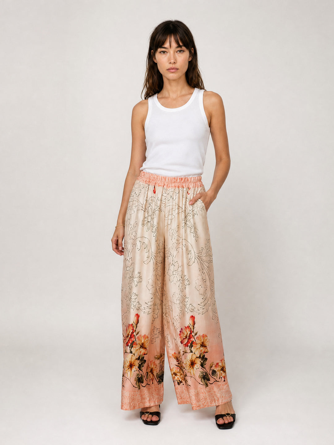 Pantalon fluide satiné KD7789VS