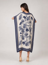 Robe satinée fluide à imprimé paysage KD7850VS-2