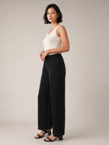 Pantalon satiné fluide à détails effilochés – KD8605VS