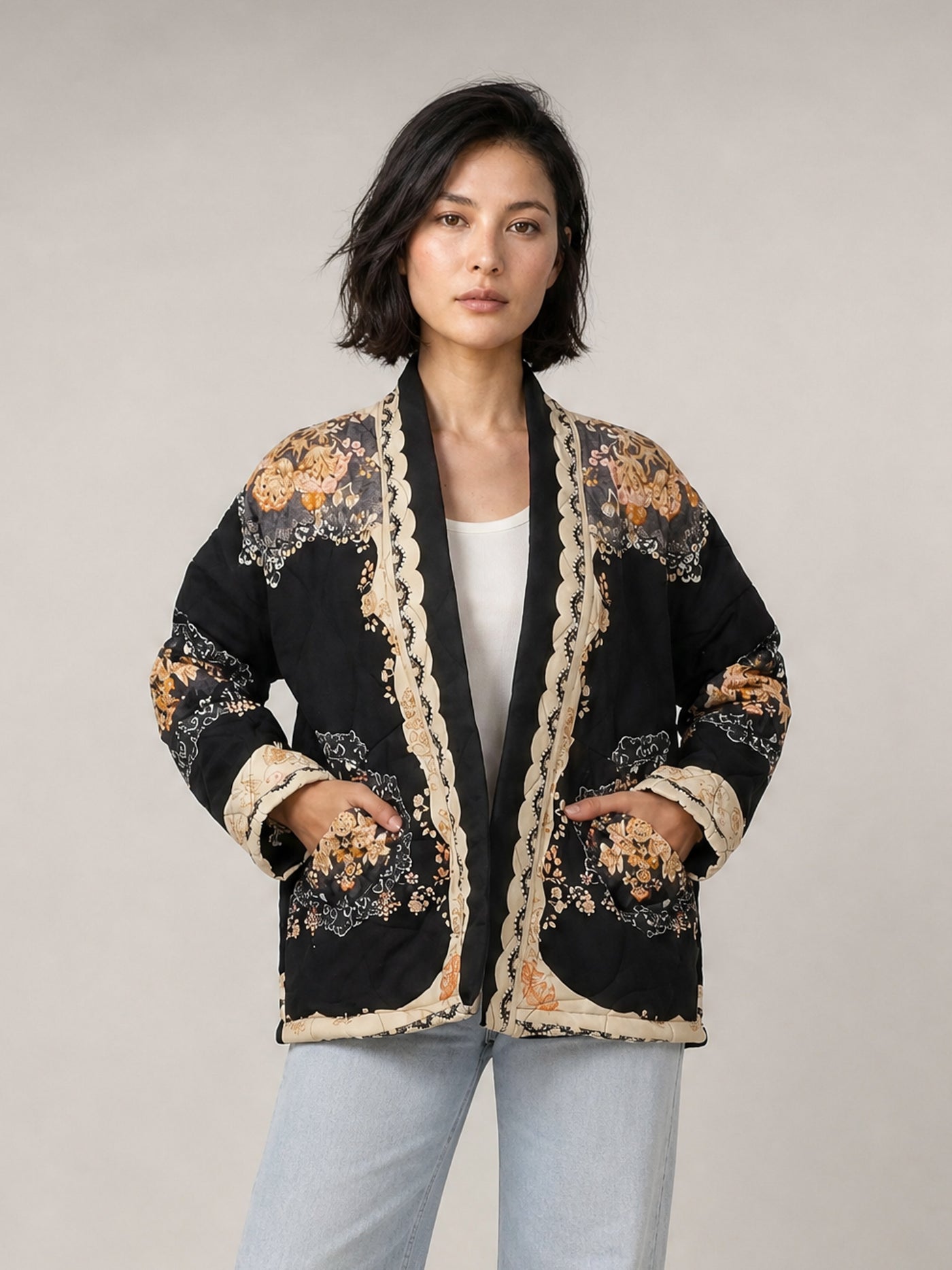 Veste matelassée à imprimé floral — KD88025