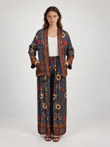 Veste kimono satinée à imprimé floral bohème – KD88033VS-48