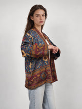 Veste kimono satinée à imprimé floral bohème – KD88033VS-48