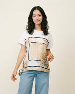 Charger l'image dans la galerie, T-shirt imprimé floral encadré avec lien fluide KD8828-11
