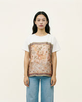 KD8828-13 Floral Scarf Print Flowy Tie T-Shirt