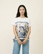 Charger l'image dans la galerie, T-shirt imprimé cheval floral encadré avec lien KD8828-15
