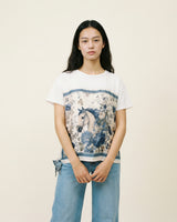 T-shirt imprimé cheval floral encadré avec lien KD8828-15